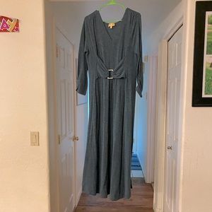 Full length sweater maxi in stone blue